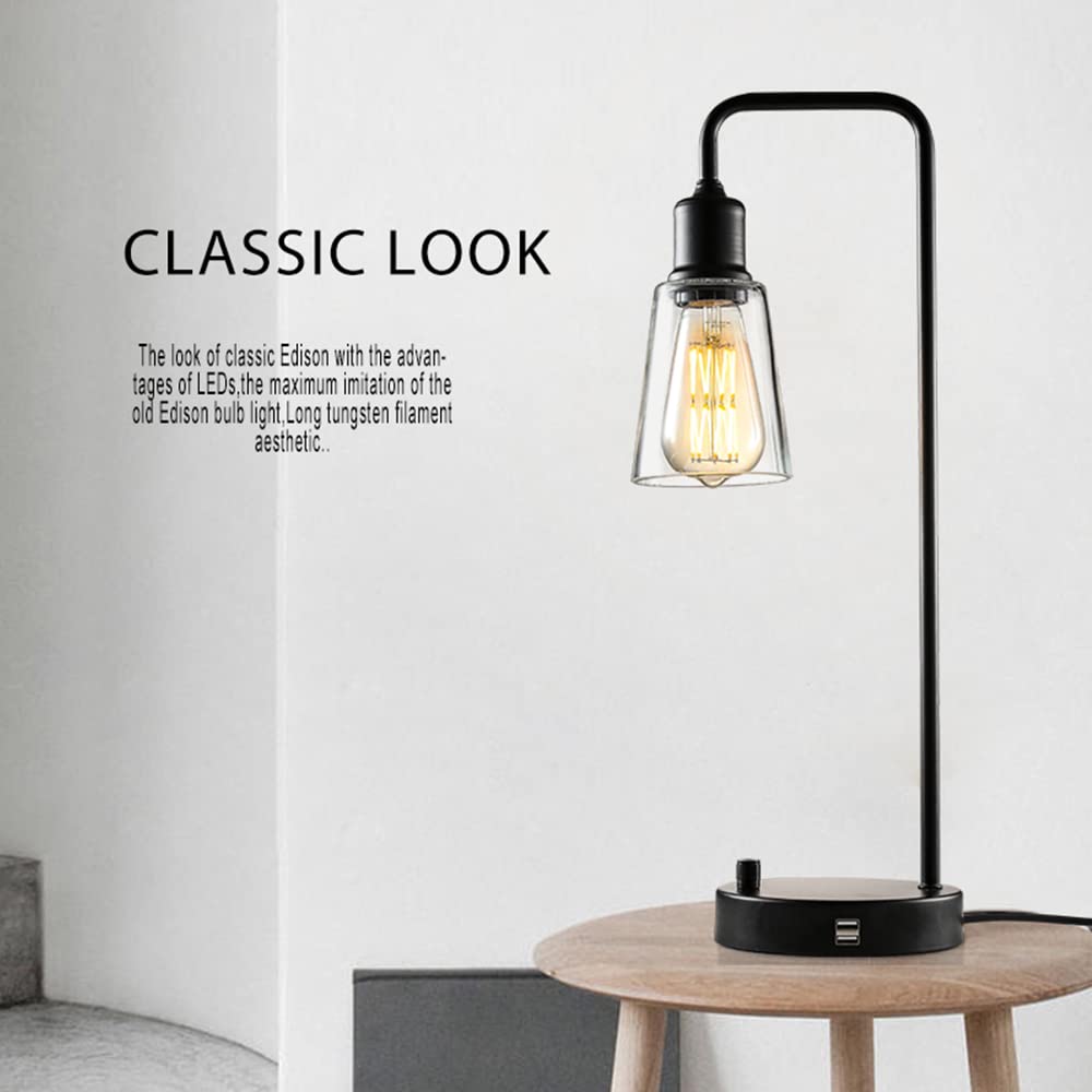 Leools Vintage Amber Led Edison Bulb Dimmable 12W, 100W Equivalent Antique Style Filament Light Bulbs,Amber Glass, Warm White 25