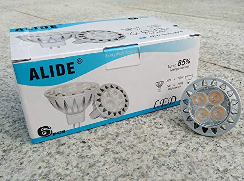 Alide Mr16 5W Led Bulbs Wide Beam Angle 60 Degree 2700K Soft Warm White  Replace 20W 35W Halogen Low Voltage 12 Volt Mr16 Gu5.3 Flood Bulb For Landscape Track Recessed Lighting 450Lm 6 Pack
