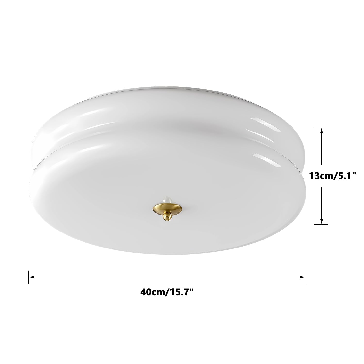 Kco Lighting Mid Century Led Flush Mount Ceiling Light Vintage Large Semi Flush Mount Ceiling Light Fixture Milk Glass Ceiling L