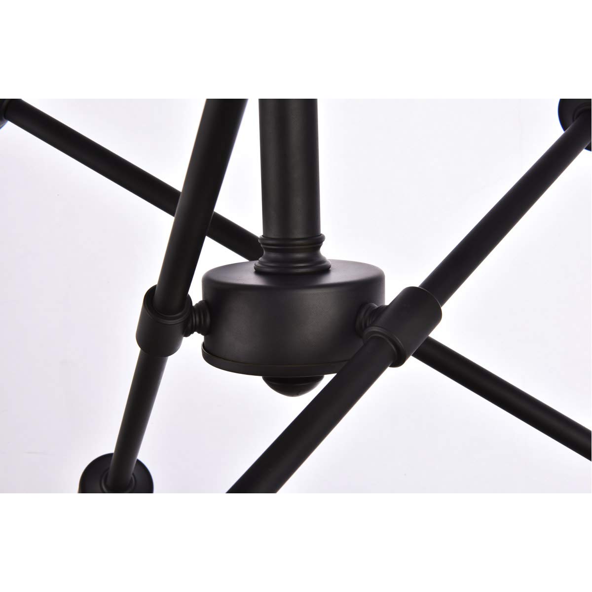 Living District Axel 6-Light Mid-Century Metal Pendant in Black Finish