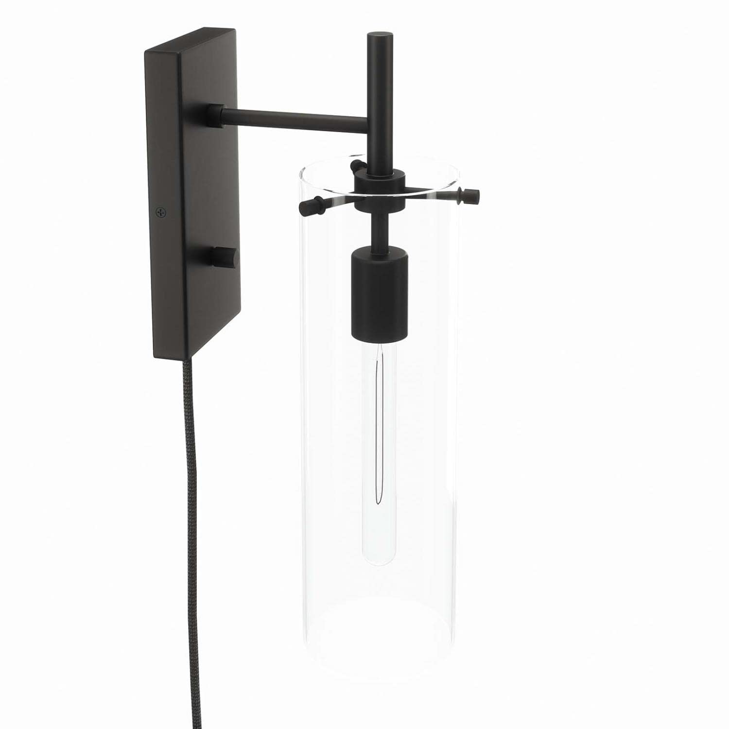 Modway Skylark Wall Sconce In Clear Black 5 X 8.5 X 17