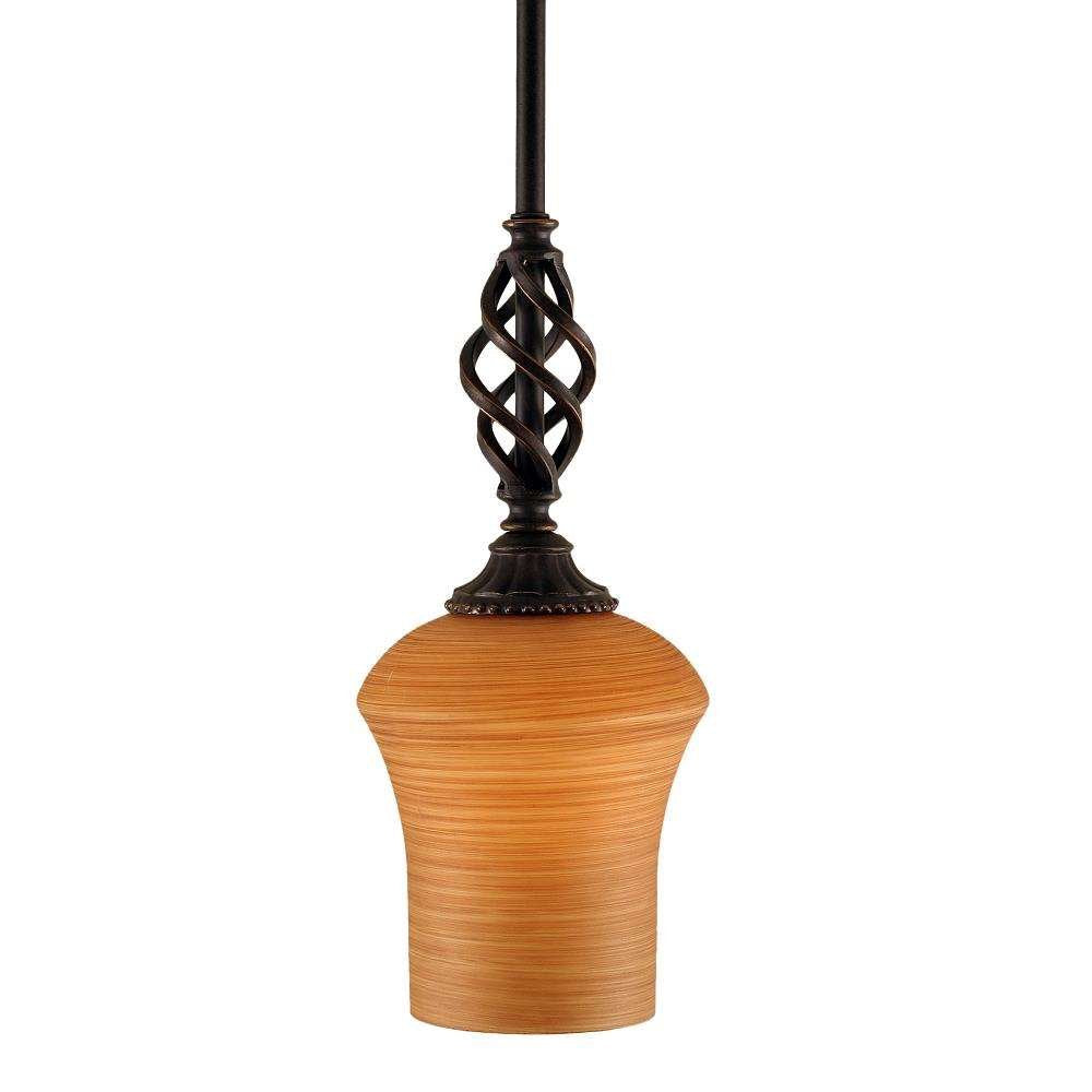 Toltec Lighting 80-DG-680 Elegante Mini Pendant with Hang Straight Swivel with 5.Inch Zilo Cayenne Linen Glass, Dark Granite Finish