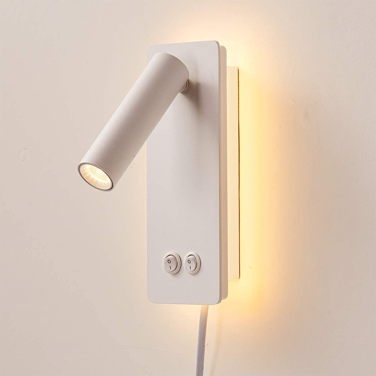 MOLUOLA LIGHTING LED Wall Lamp 3W Adjustable Sconce White Metal Bedside Light S07b