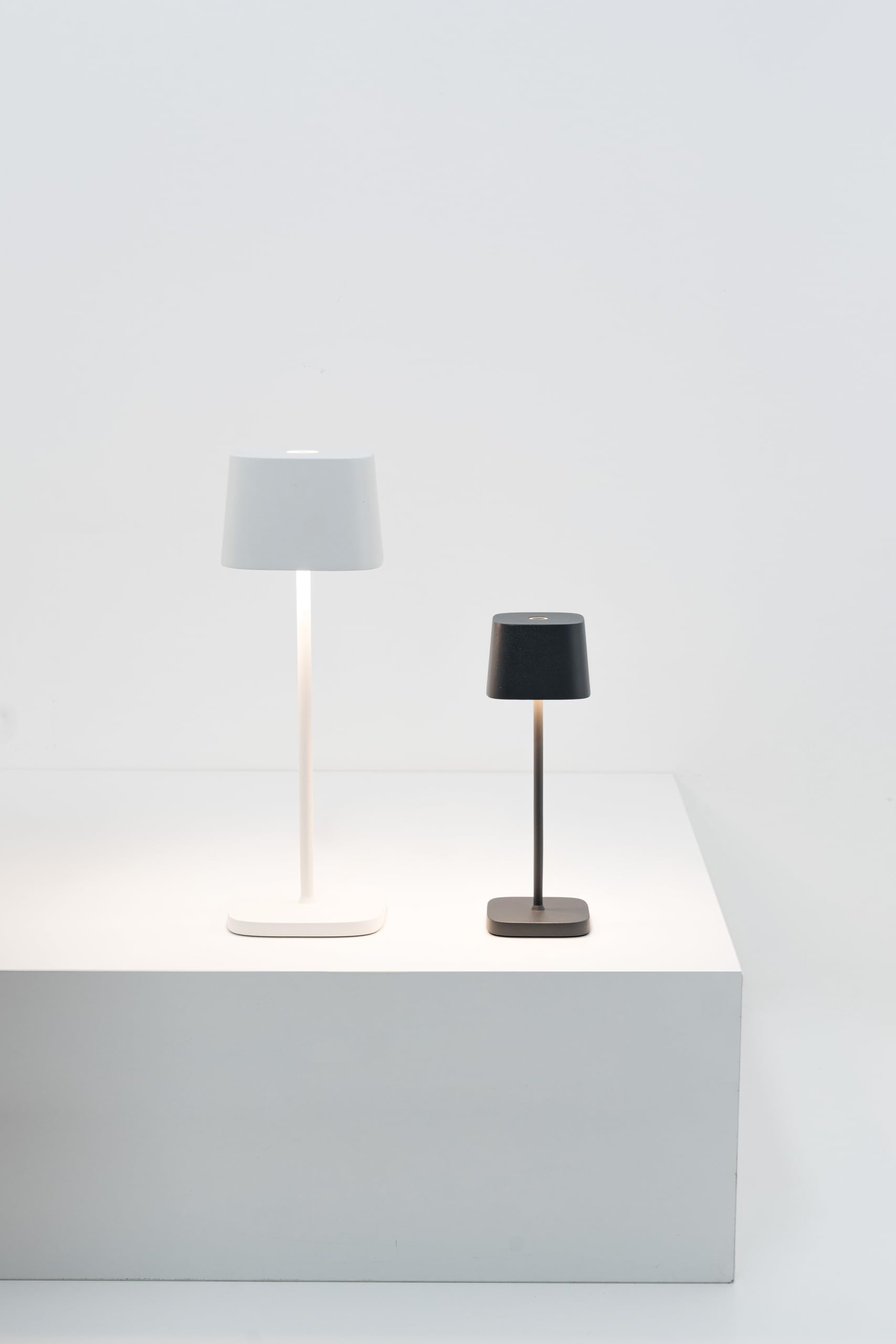 Zafferano Ofelia Micro Lamp Rechargeable Touch Control Table Lamp 7.9 Inch Dark Grey Aluminum