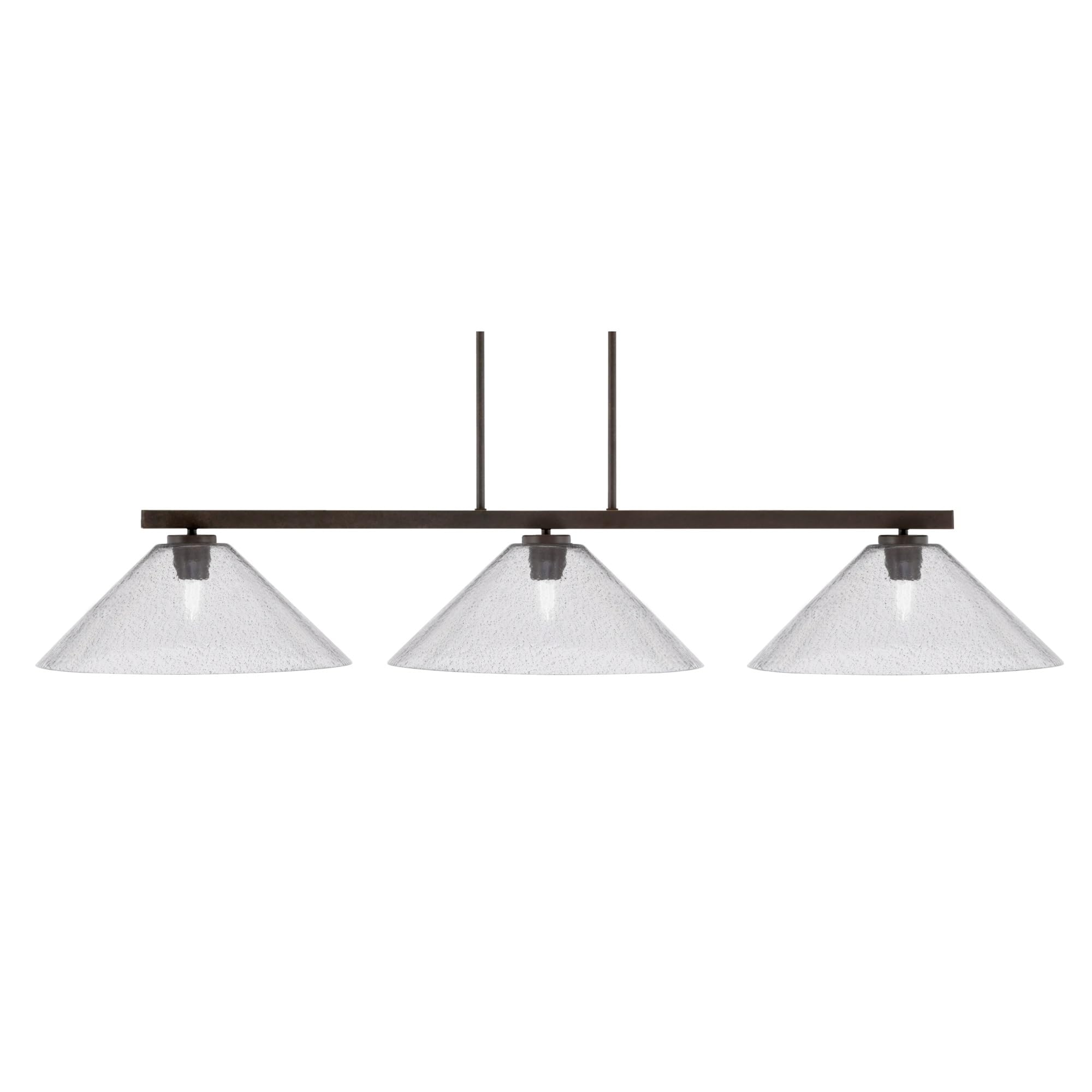 Toltec Lighting Atlas 3 Light Bar - Dark Granite Finish, 16in Smoke Bubble Glass