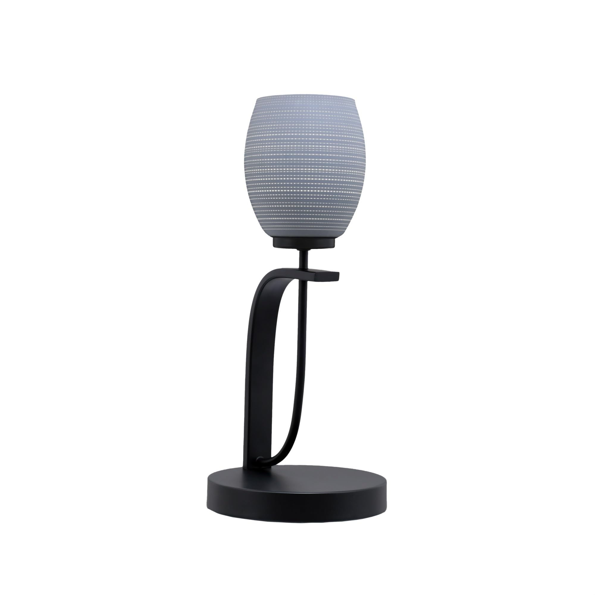 Cavella 1 Light Accent Lamp Shown in Matte Black Finish with 5&quot; Gray Matrix Glass