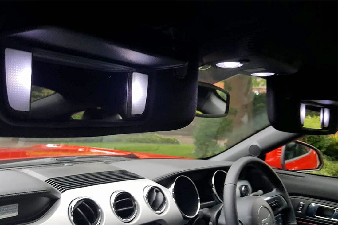 Autogine Super Bright 6000K White Led Interior Light Bulbs Kit Package For Ford Mustang 2015 2016 2017 2018 2019 2020 + Install
