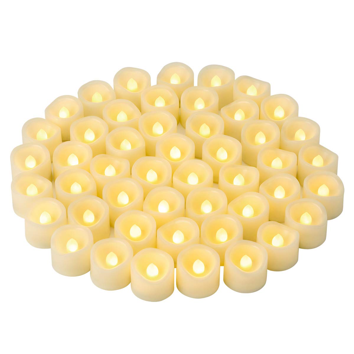 CANDLE IDEA 48 PCS LED Flameless Flickering Tea Lights Votive Candle Battery Operated/Electric Flicker LED Tealight Bulk Fake Ca