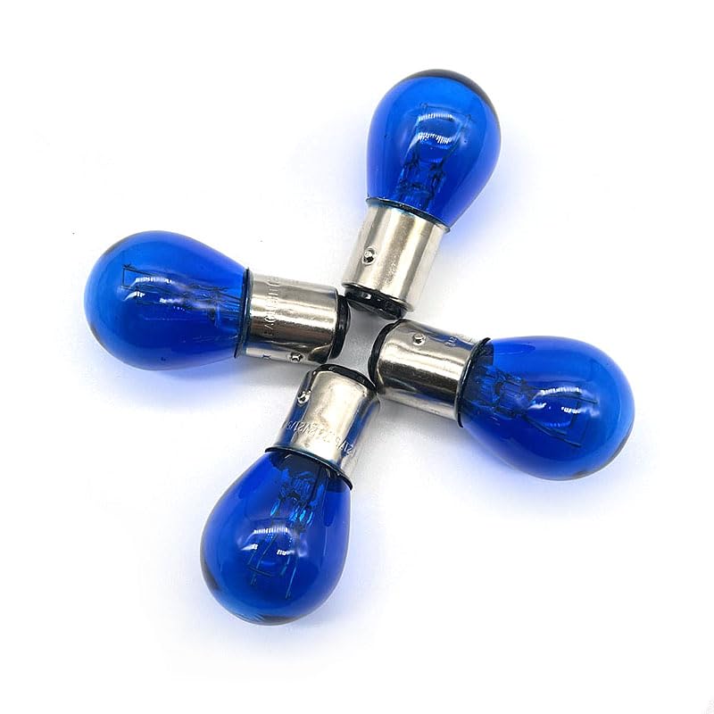 Zoucsj 4Pcs 1157 12V Blue Light Bulb for Auto Car Brake, Stop, Signal, Turn Tail Lamp - Models 1016, 1034,