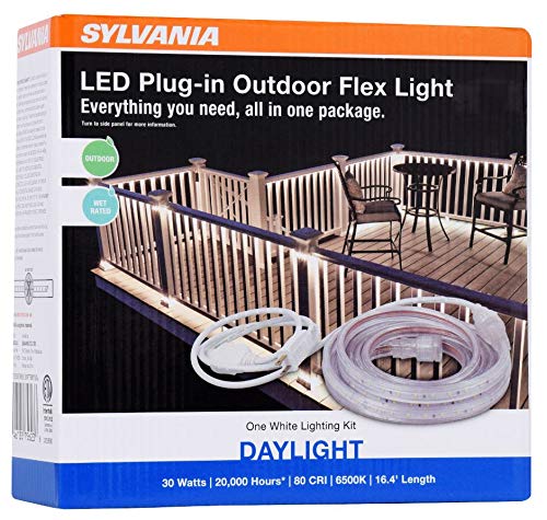 LEDVANCE SYLVANIA LED Plug-In Outdoor Flex Light Strip Kit 16.4 ft 6500K Daylight Color Temperature Model 75623
