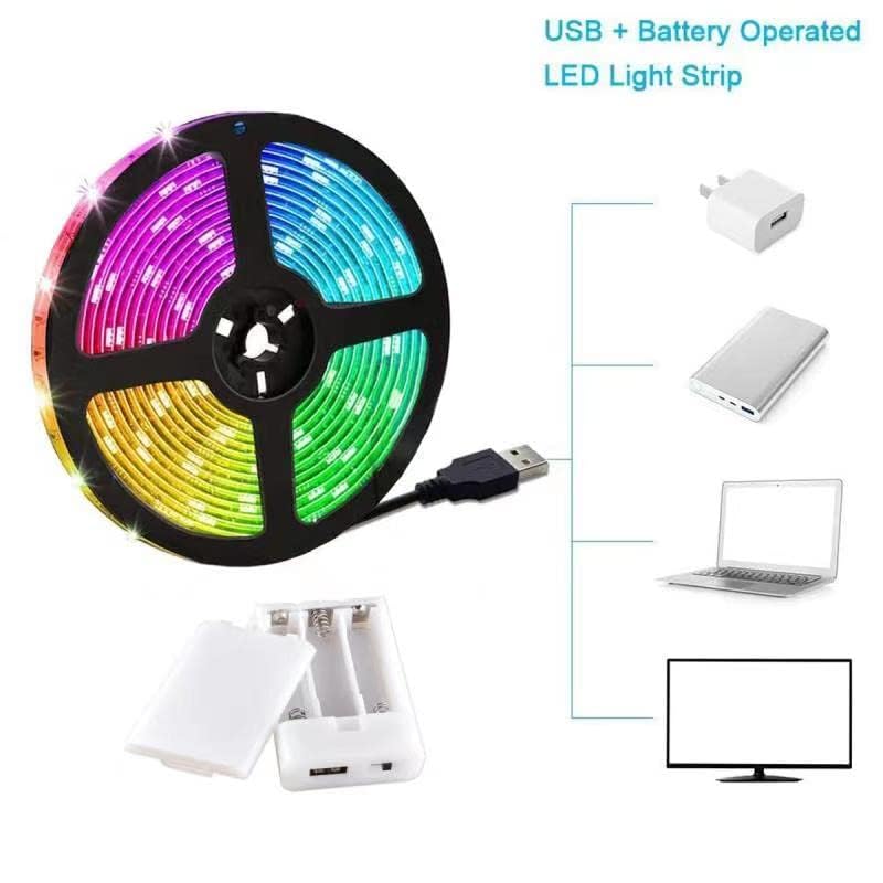 Baeyateda Led Strip Lights Battery Powered,13.2Ft Led Lights Usb Powered For Tv,5050 Multi-Color Changing Led Lights For Bedroom