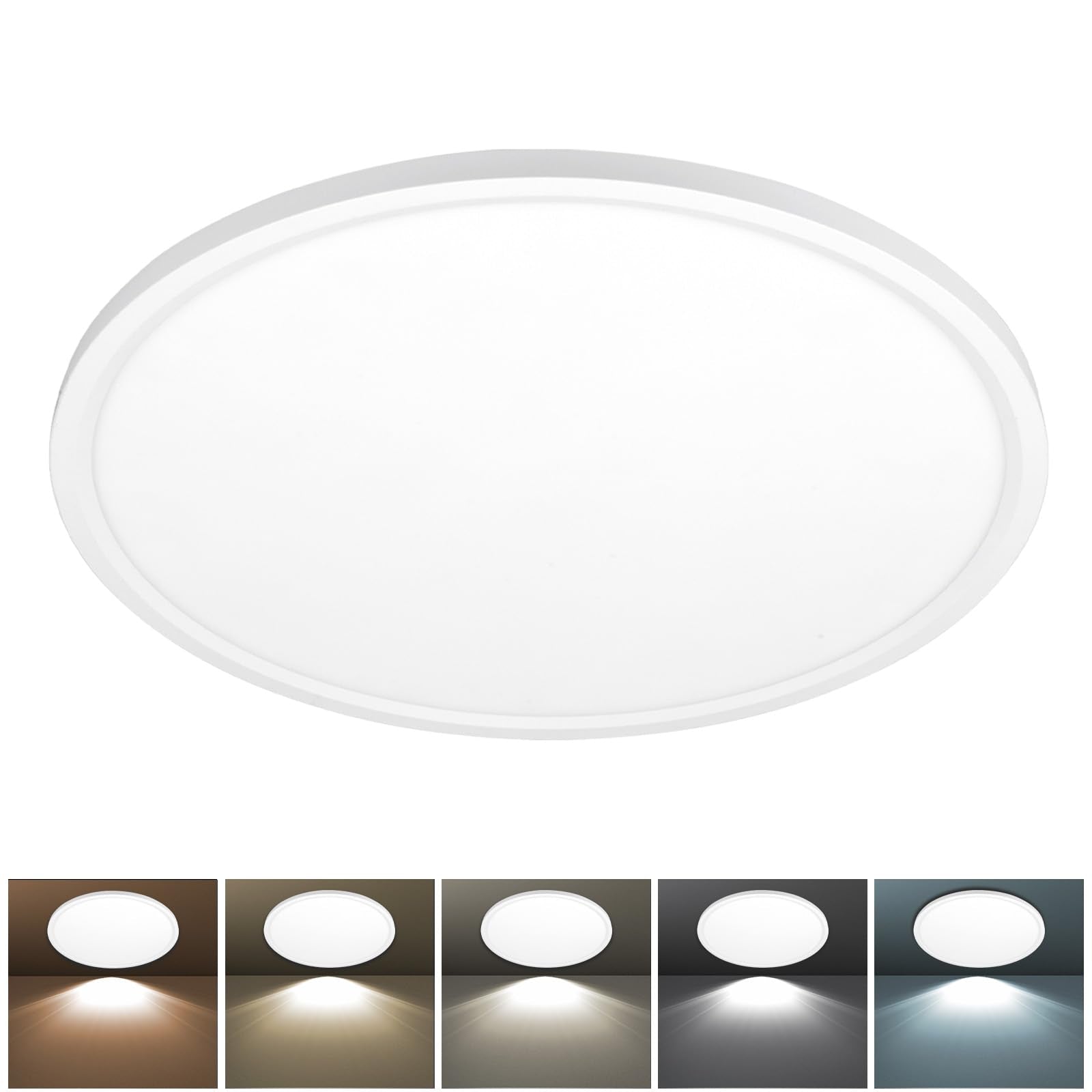 Sofiton 24 Inch LED Flush Mount Ceiling Light 3360LM, 48W 5 CCT Adjustable Super Slim LED Ceiling Light, Dimmable, Round Ceiling
