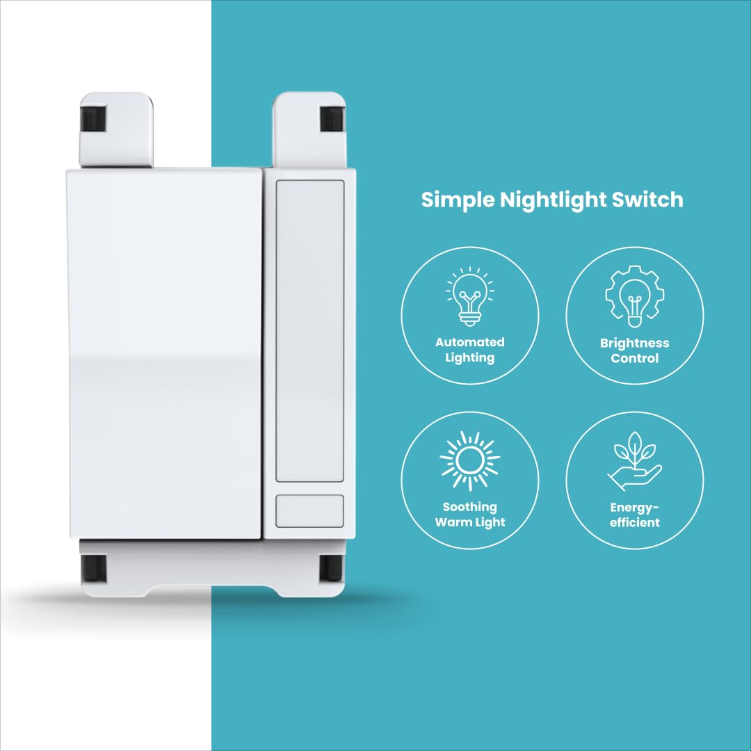 Deako Simple Nightlight Switch, Single Pole, Neutral Wire Required, White, Model DS2014