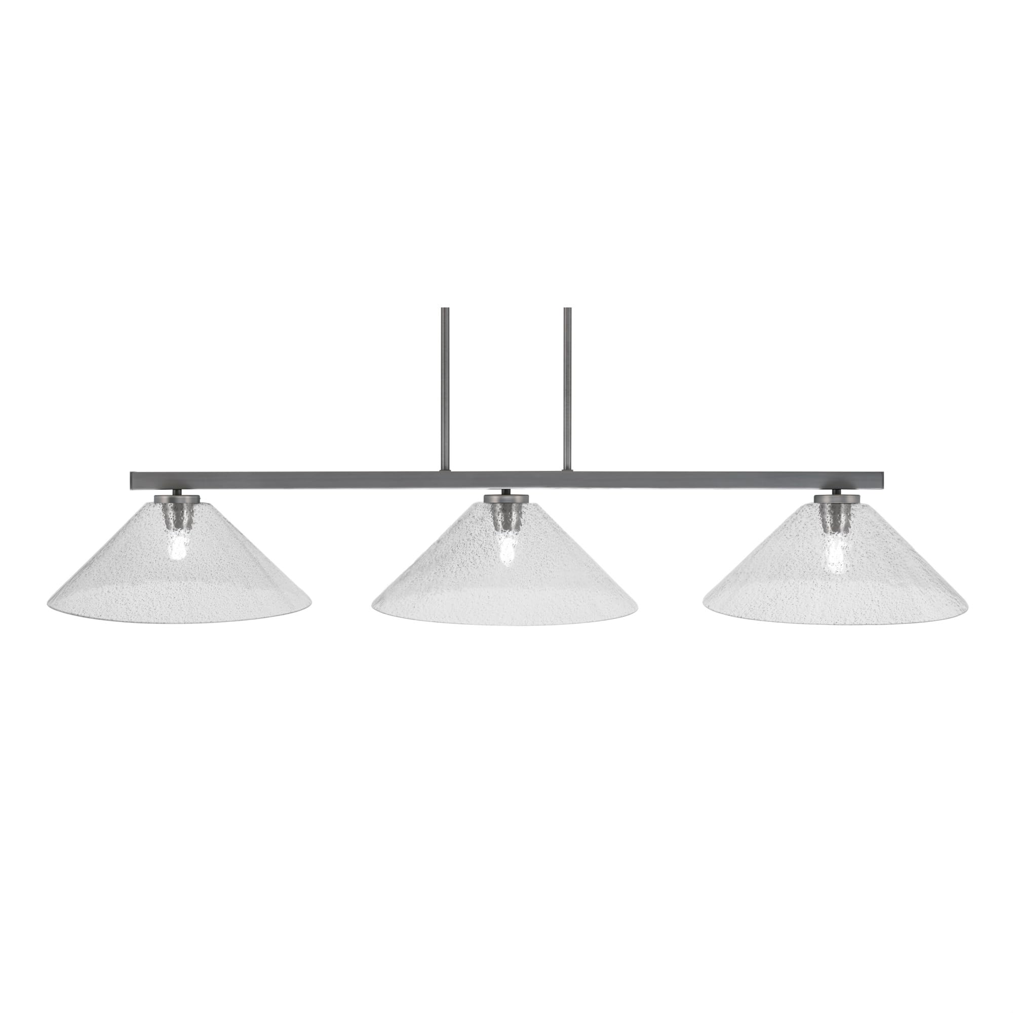 Toltec Lighting Atlas 3 Light Bar, Graphite Finish, 16in Smoke Bubble Glass