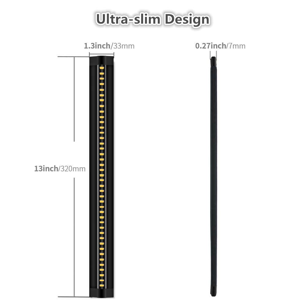 Inshareplus Led Under Cabinet Lighting, 13 Inch Dimmable, Warm White 3500K, Cri90+, 450Lumens, Dc 12V Ultra Thin Under Counter Kitchen Lighting For Kitchen, Shelf, Cupboard, Black, 3 Pack