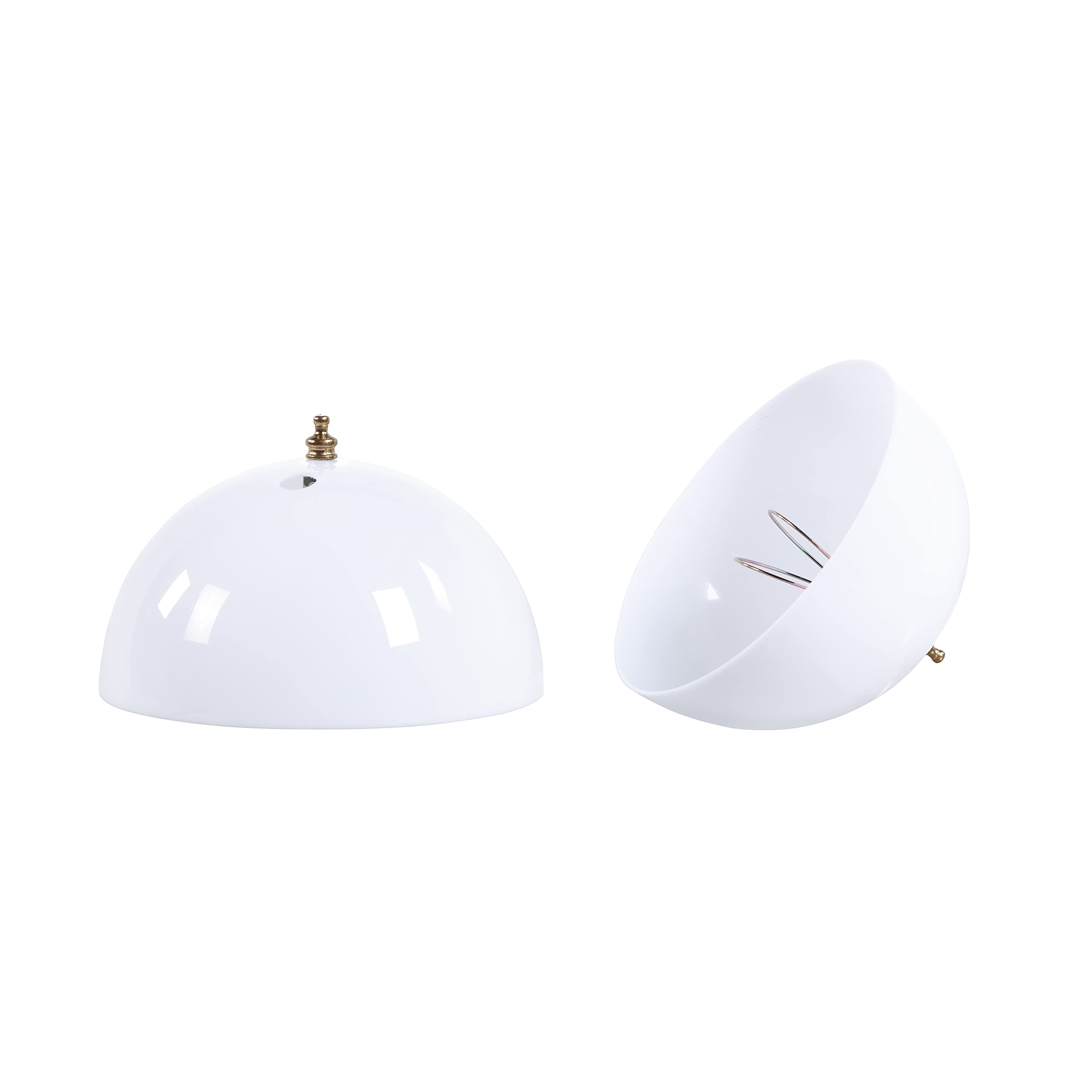 Aspen Creative 28003-15-2, Clip-on Tulip Shade for A-Type Bulb Indoor Location Light Fixtures/White Finish, 8'' Diameter x 4'' H
