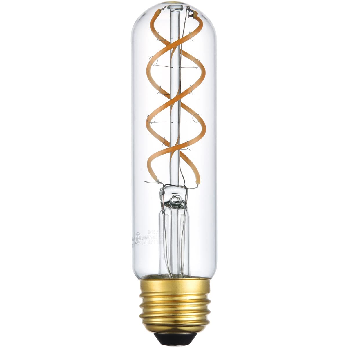 Elegant Lighting Nostalgic 6W LED Light Bulb Set of 6, 2200K, Vertical Helix, Clear, Model T10LED103-6PK