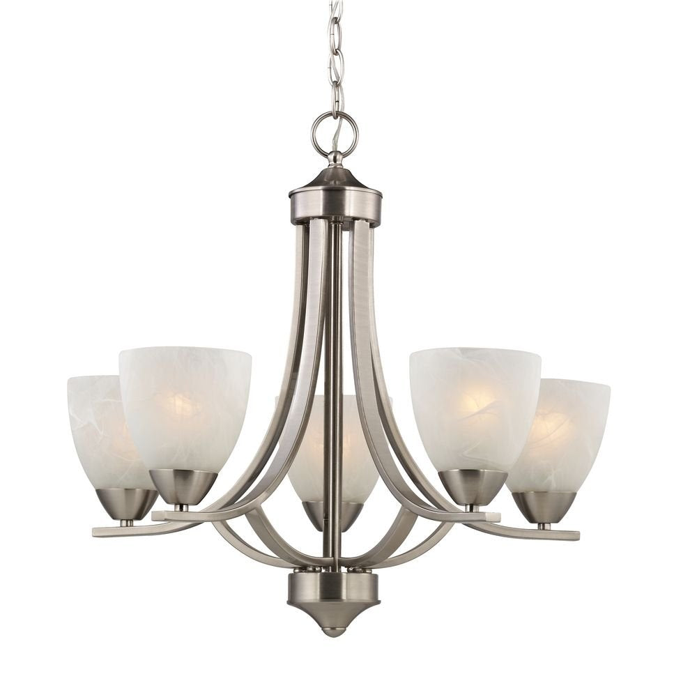 Design Classics 5 Light Chandelier Alabaster Glass Bronze Finish