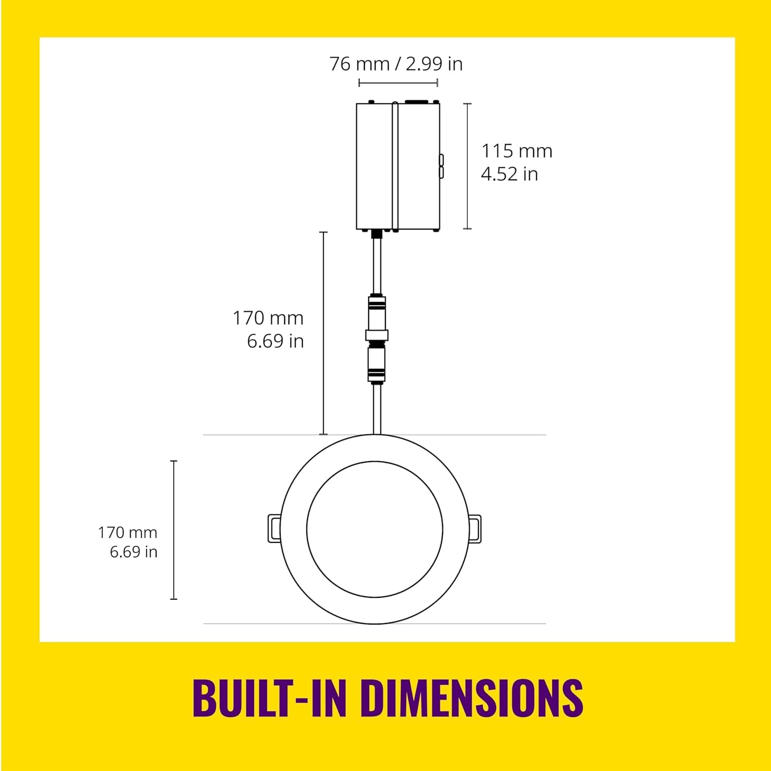 WiZ Connected 6-inch Slim Color Downlight - Indoor Wi-Fi Control - Pack of 1 - 2200K-6500K - Model 604728