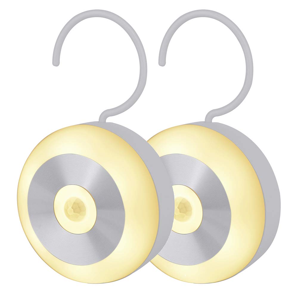 Iwinna Motion Sensor Night Light, 2 Pack Rechargeable Led For Closet, Stairs, Hallway