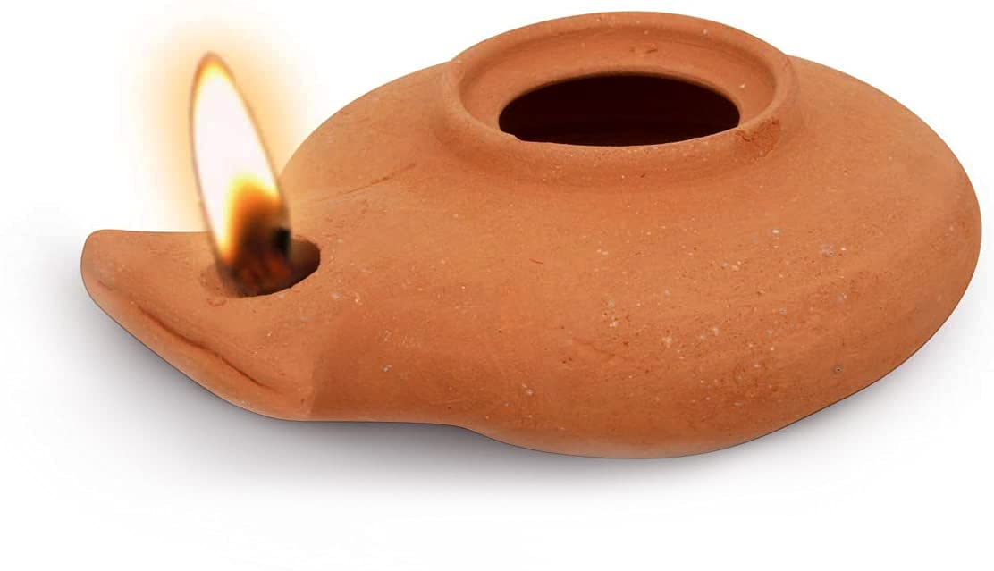 Herodian - Classic Brown Replica Of Ancient Clay Oil Lamp & Certificate Of Authenticity Hanukkah-Judaica/Christian Gift