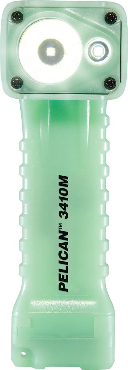 Pelican 3410 Right Angle LED Flashlight, Magnetic Clip, One Size, Photo Luminescent Body, Model 034100-0301-247