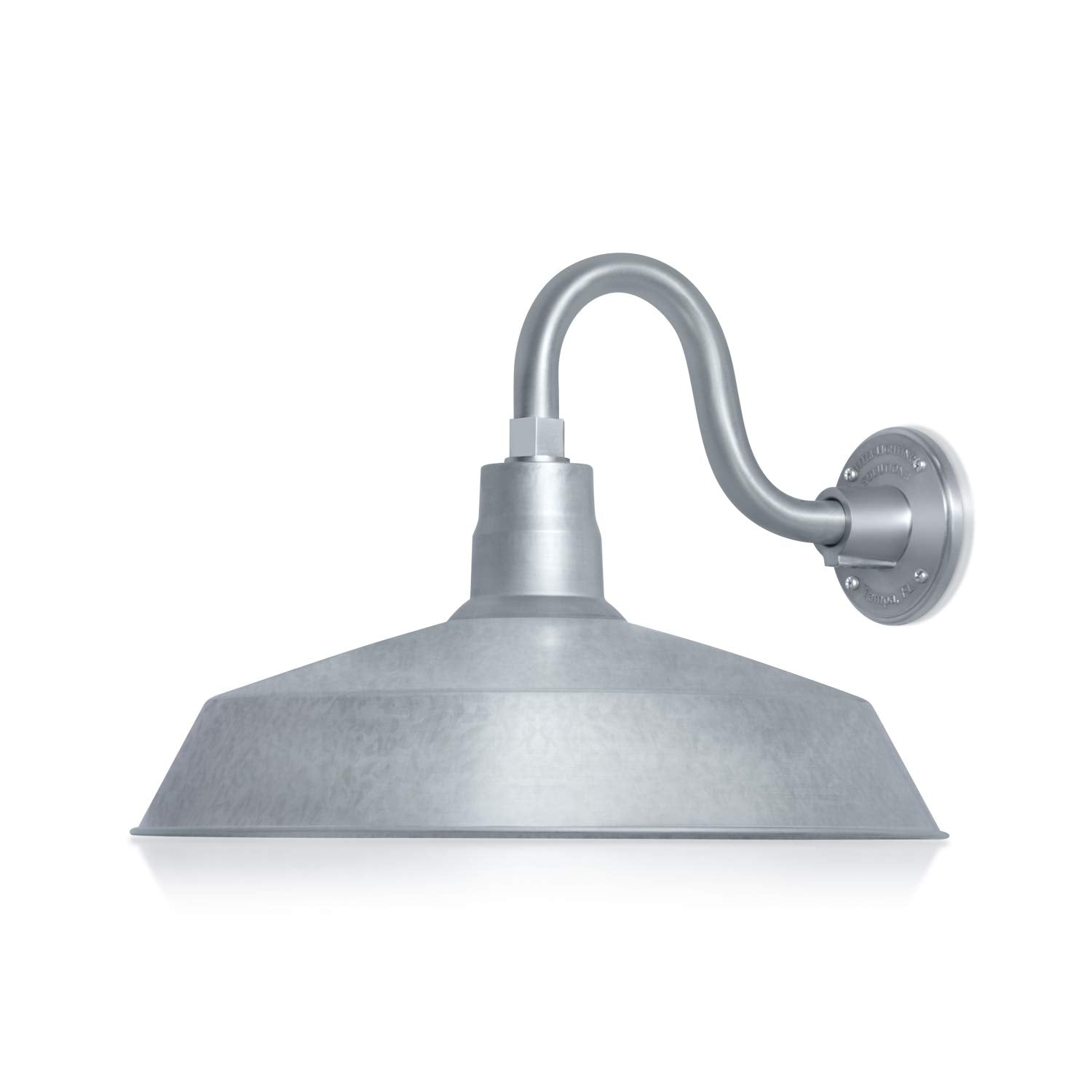 17in. Galvanized Finish Outdoor Gooseneck Barn Light Fixture with 10in. Long Extension Arm - Wall Sconce Farmhouse, Vintage, Ant