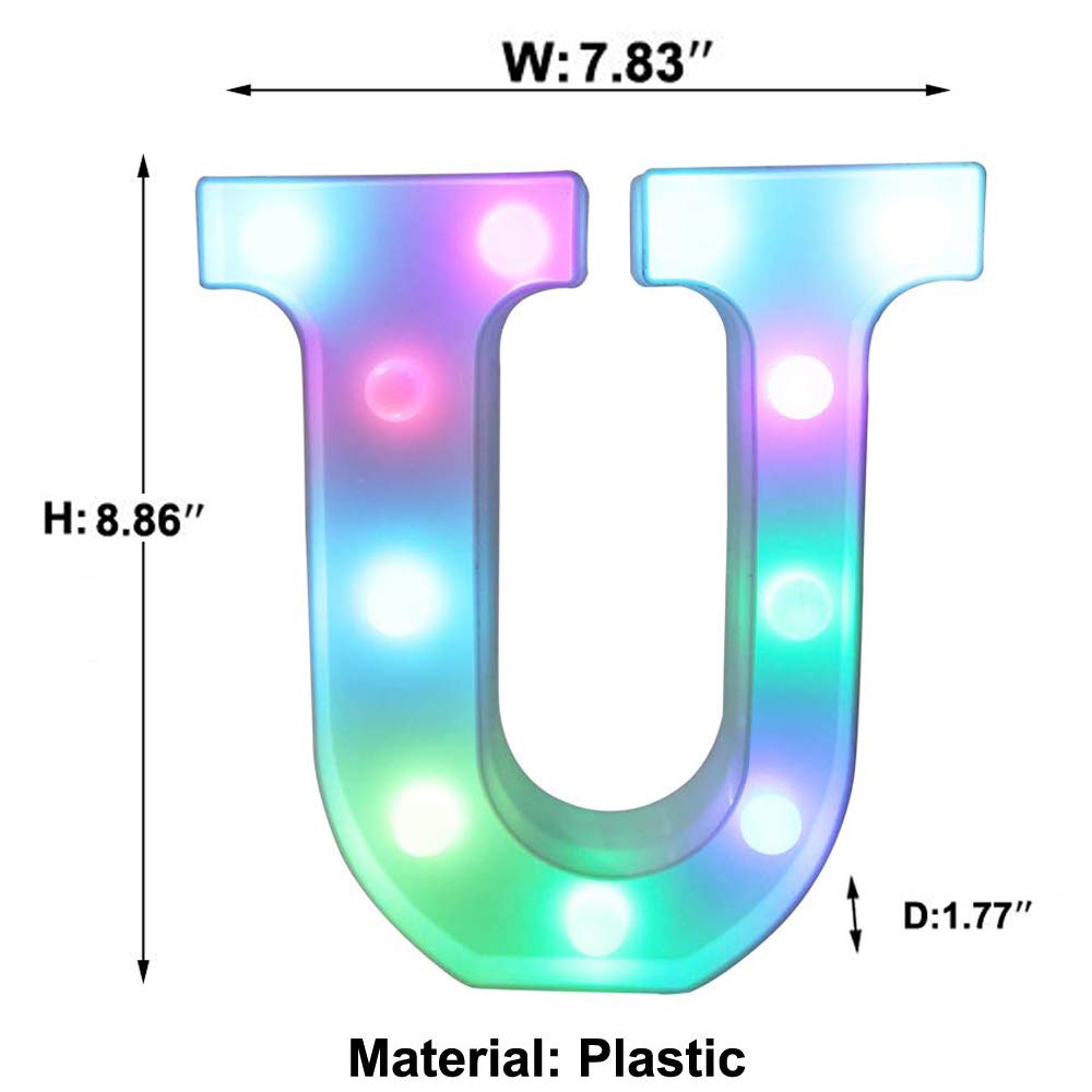 Pooqla Colorful Led Marquee Letter Lights With Remote - Rgb Plastic Party Decorations - Model Jh-Qcbzm-21