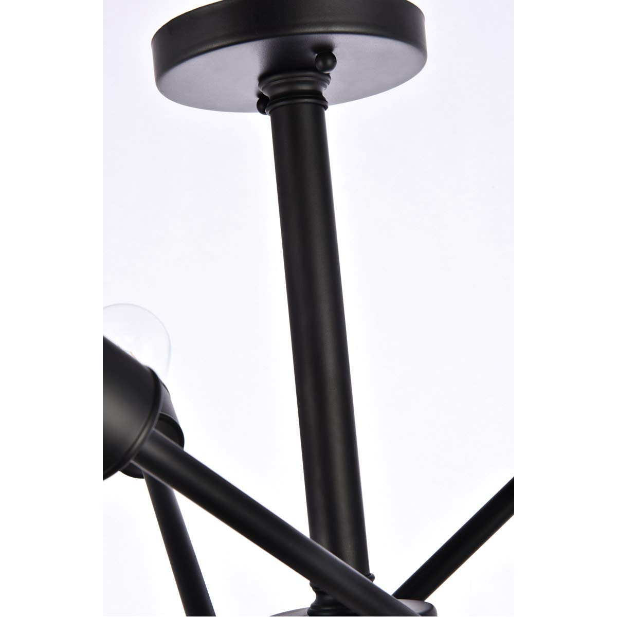 Living District Axel 6-Light Mid-Century Metal Flush Mount in Black