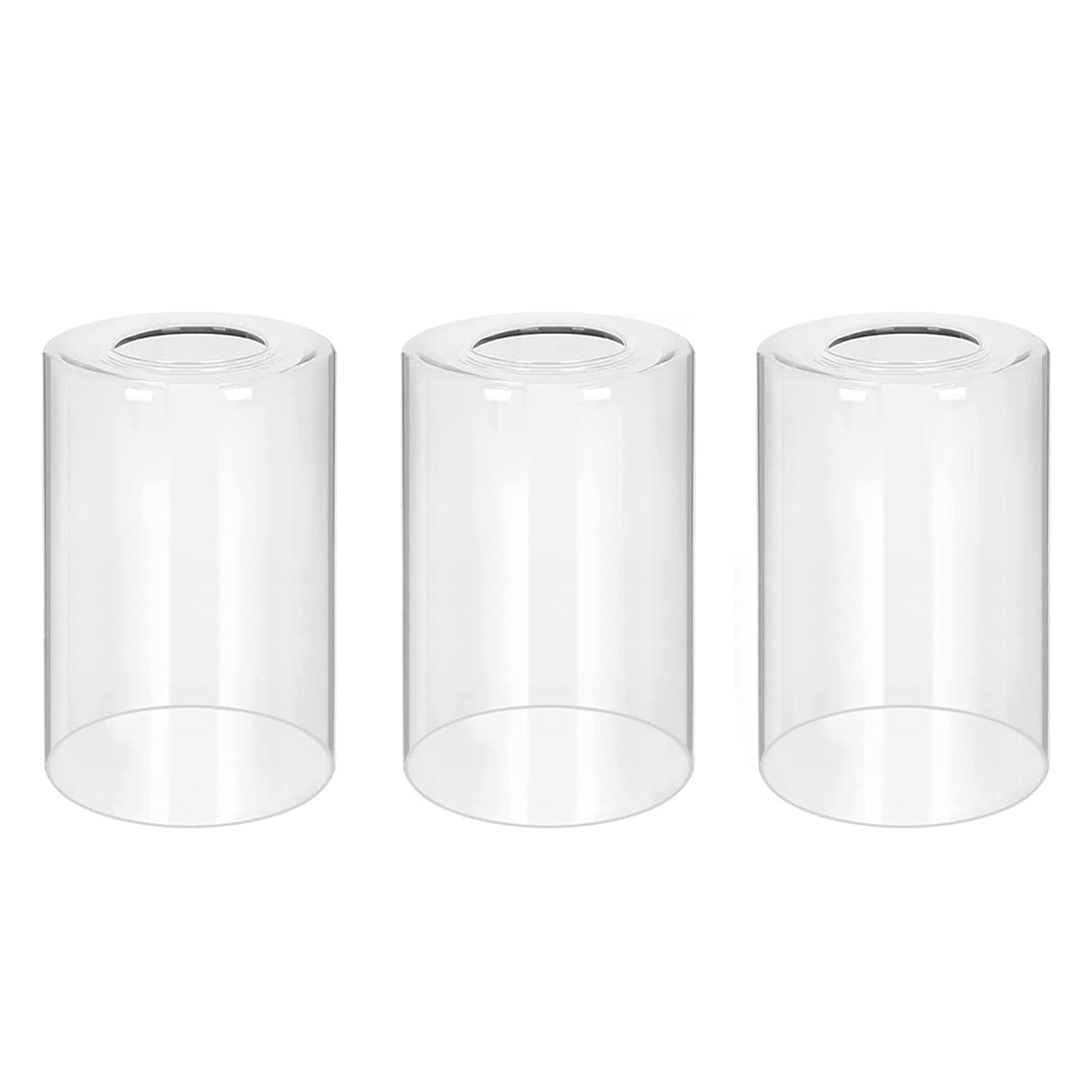3-Pack Clear Glass Shade for Light Fixtures, Cylinder Glass Lamp Shade Covers Replacements, 5.5In Height, 3.54In Diameter, 1.65I
