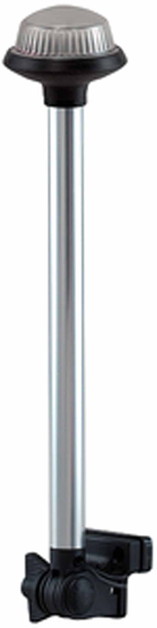 Perko 1634DP0CHR Horizontal-Mount Fold Down White All-Round Pole Light - 14.75&quot; Height