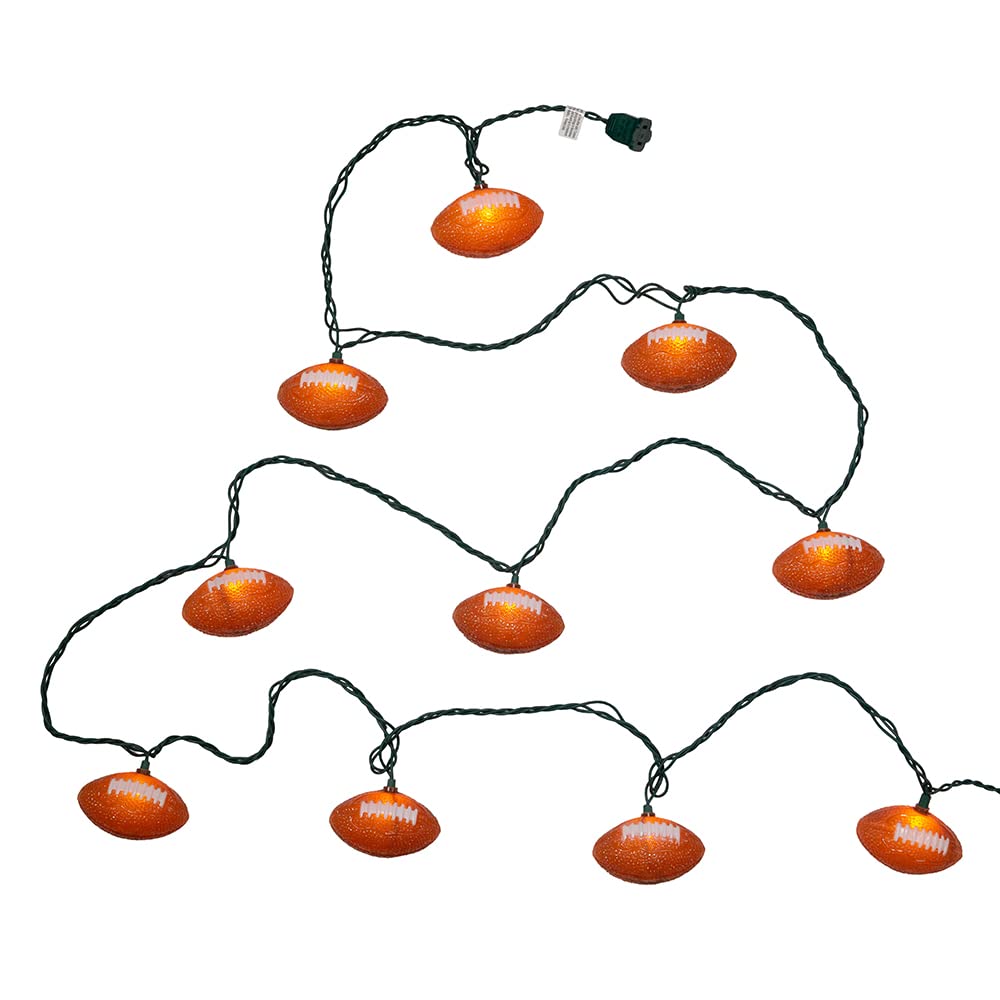 Kurt S. Adler Kurt Adler Ul1368 Football Set, 10 Lights, Brown