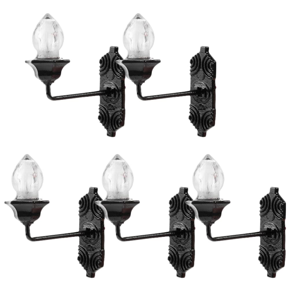 Yardwe Outdoor Wall Lights Outdoor Wall Lights Vintage DIY 1 12 Miniature LED Light Lamp 5pcs LED Sconces 1: 12 Scale Lamp Mini 