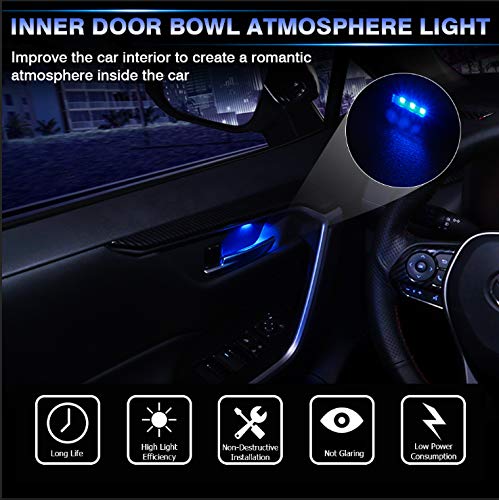 Powerty Led Light Inner Door Handle For Toyota Rav4 2025 2024 2023 2022 2021 2020 2019 Accessories Bowl Mood Lighting Decorative