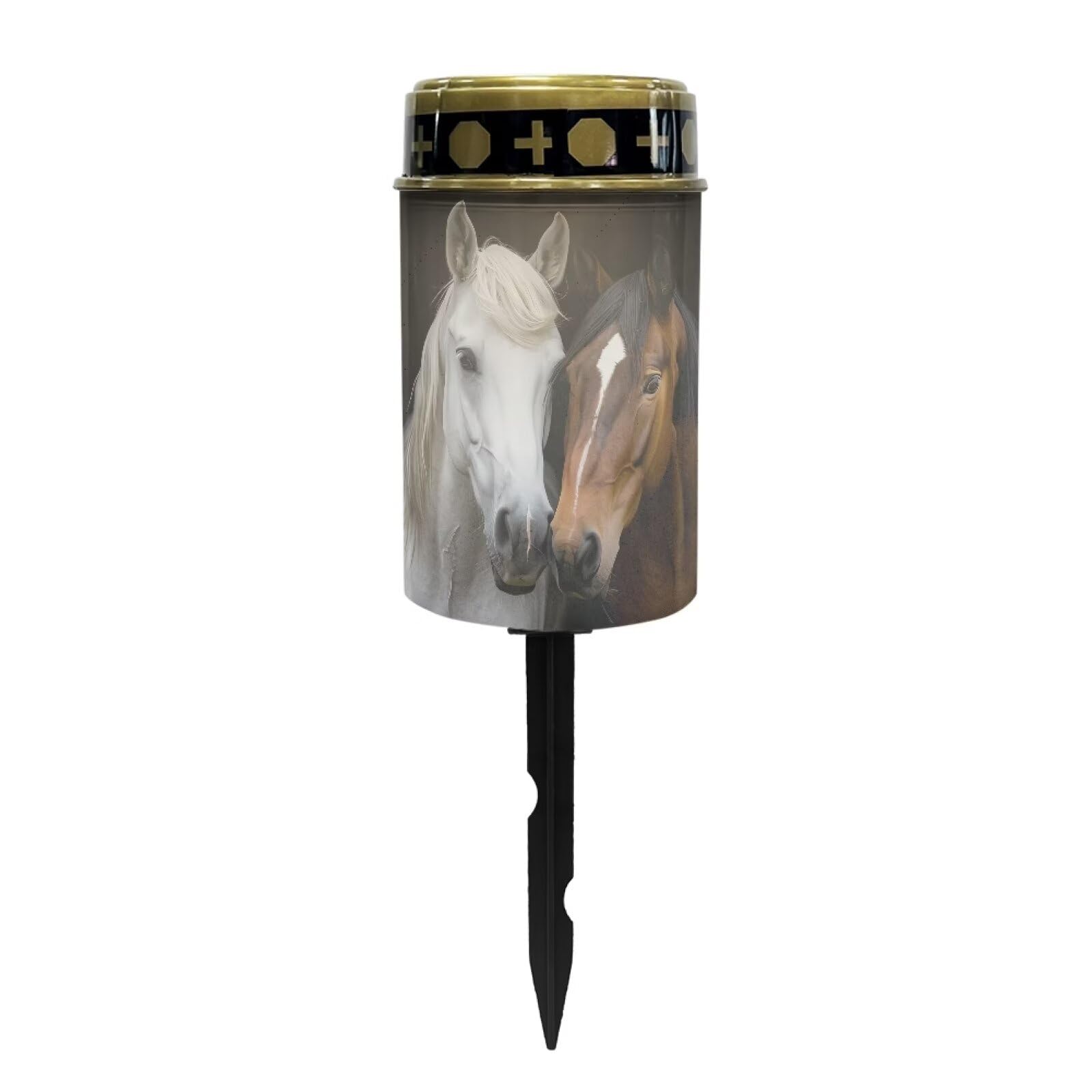 Psesaysky Couple Horse Solar Garden Lights Outdoor Solar Stake Lights Memorial Cemetery Decorations Driveway Markers for Outside