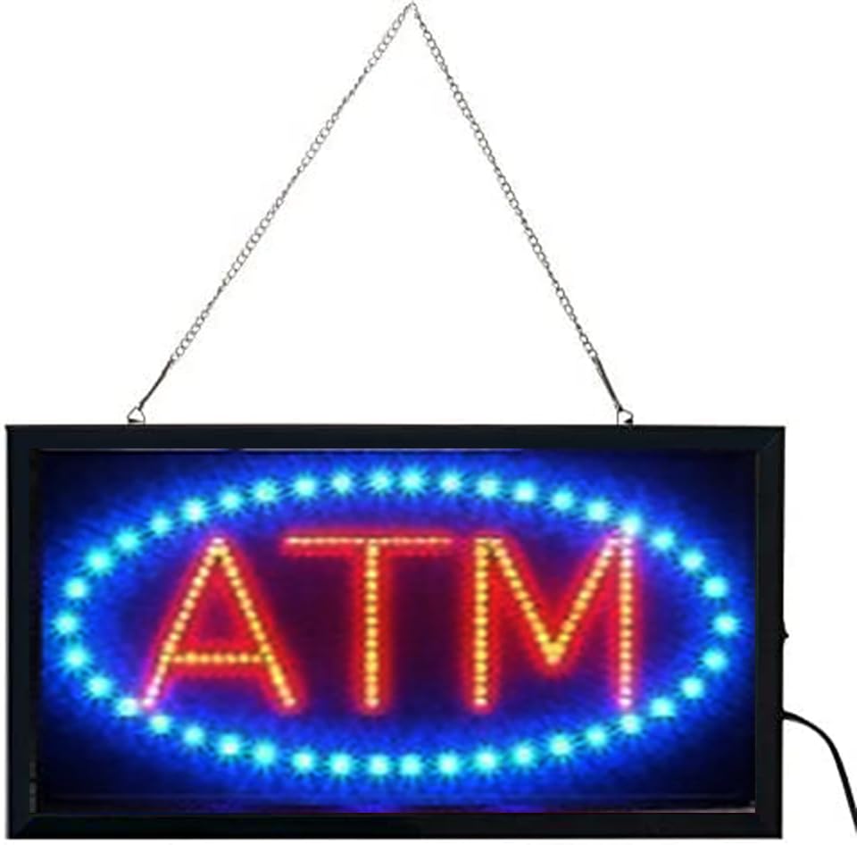 E-ONSALE LED Neon Open Sign with Animation, Metal, Red, On/Off Switches