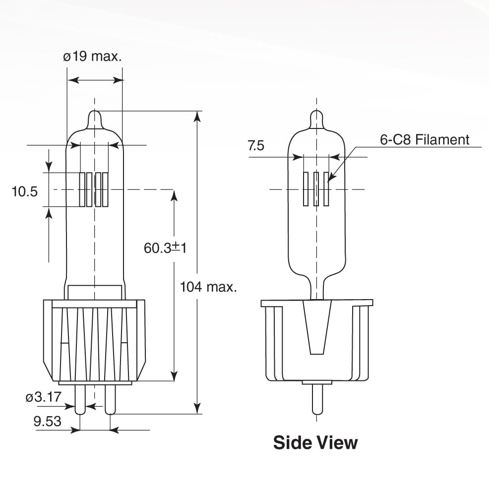 Osram Sylvania Hpl 575/120 (Ucf) (54817) 575W 120V Medium Bi Pin With Heat Sink Clear T6 Halogen