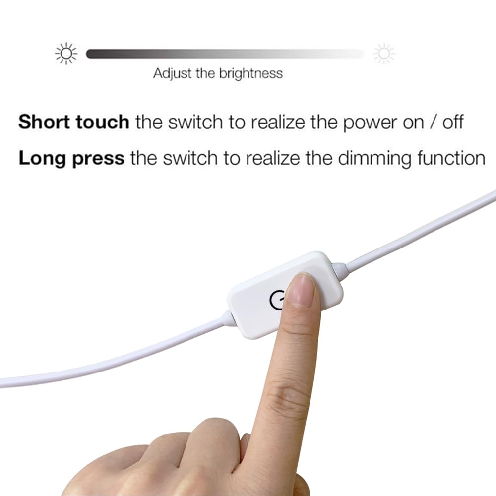 Zslaifu A 5V Usb Led Lights For Mirror, Warm 6.56 Ft Led Lights For Vanity Mirror, Touch The Switch Cob Led Strip Light, Vanity