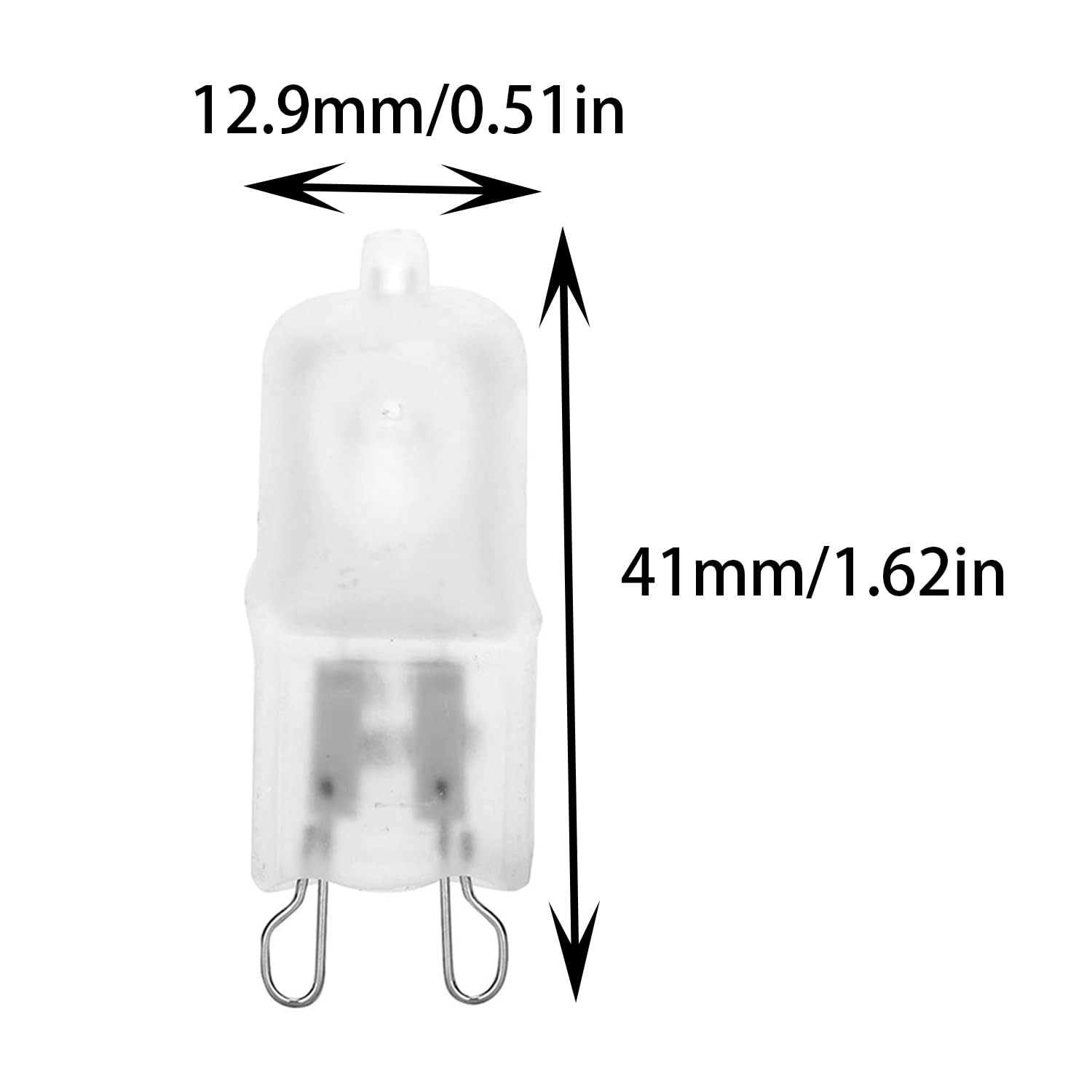 TAODAN 6PCS 40W G9 Halogen Bulbs - Frosted Lens, 120V, Ideal for Photography Studio, Gallery, Museum Lighting, White