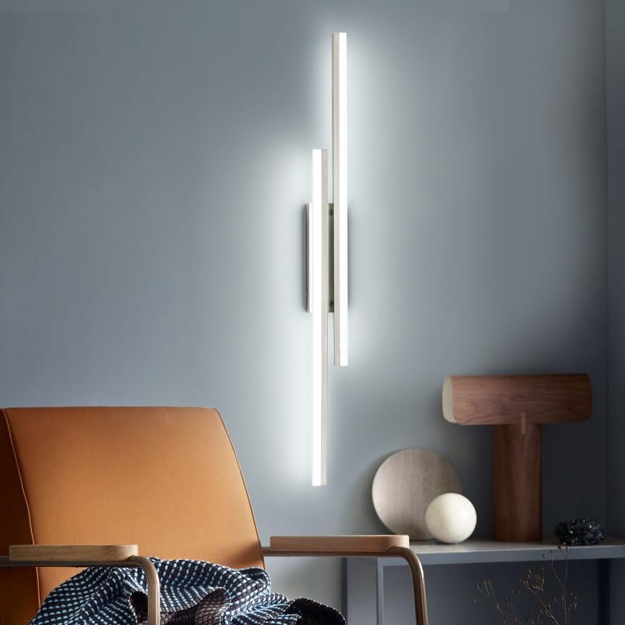 PRESDE 48inch Modern LED Bathroom Vanity Light Fixture Over Mirror Brushed Nickel Metal Cold White 6000K Model d7481c30