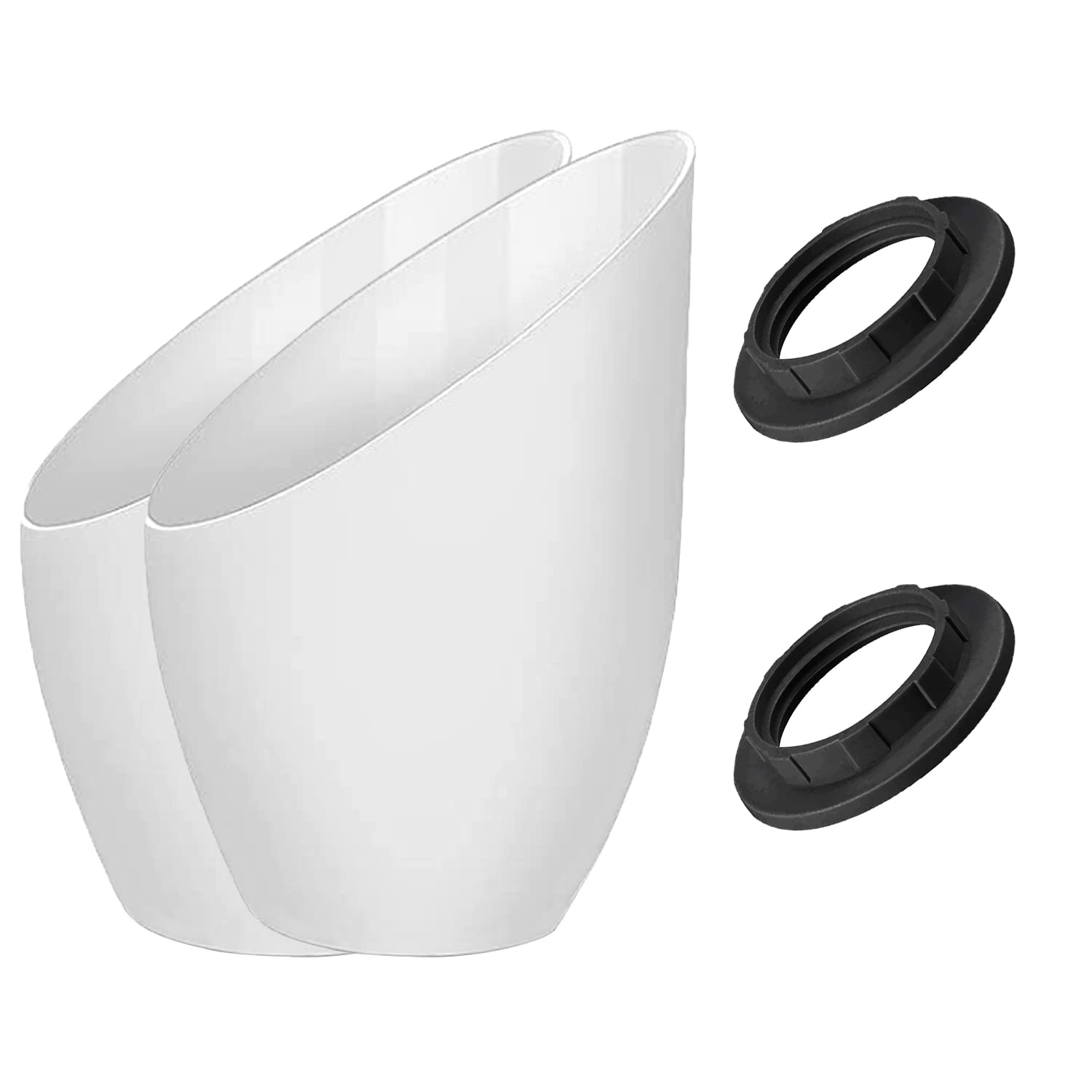 Lamp Shade Rings+Plastic Lampshade, Lock Socket Replacement For Standard Base Threaded Lamp Holder,Thread Diameter 1-1/2 Inches