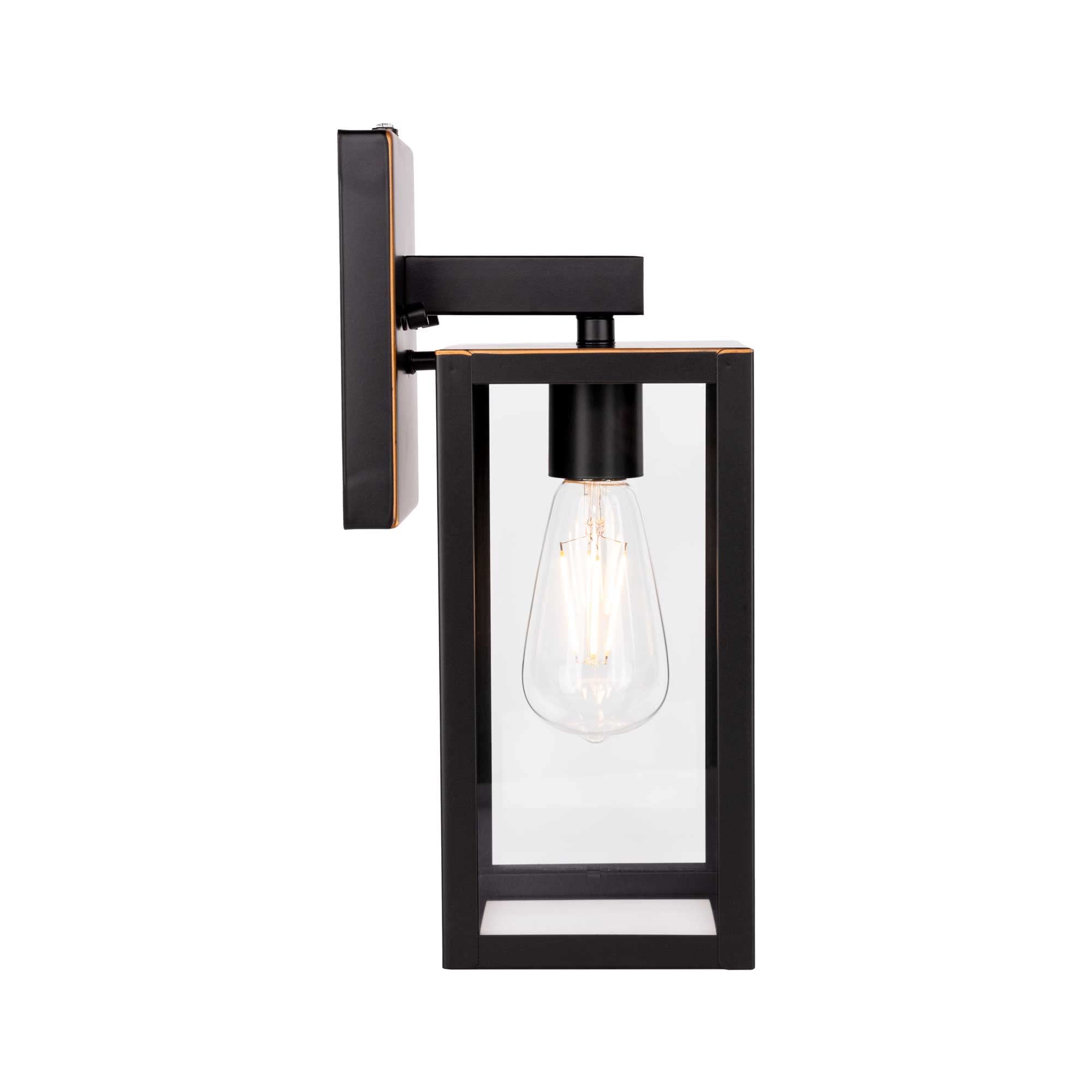 Yaokuem Dusk To Dawn Outdoor Wall Lantern  Photocell Sensor Wall Sconce As Porch Lighting Fixture  E26 Medium Base  Metal Housing Plus Glass  Bulbs Not Included  Oil Rubbed Bronze Finish  2-Pack