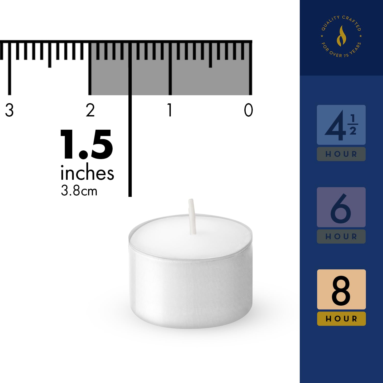 Lerner Tealight Candles  100 Count| 8 Hours Long-Burning White Tea Light Candles| Non-Toxic  Smokeless & Soot-Free Tea Light Warmer Candles | Unscented Party  D?Or  Shabbat Tea Candles