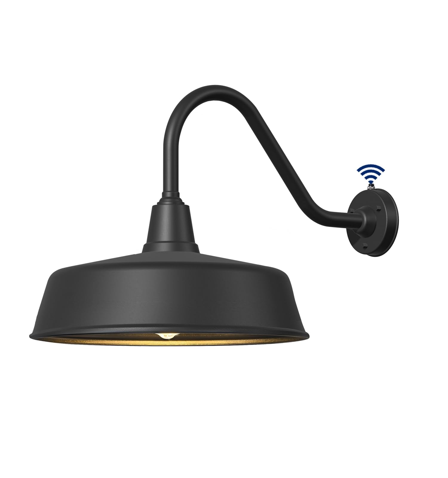 Ytzlvw 15&quot; Outdoor Gooseneck Barn Light, Waterproof Metal Dusk To Dawn Fixture, Black