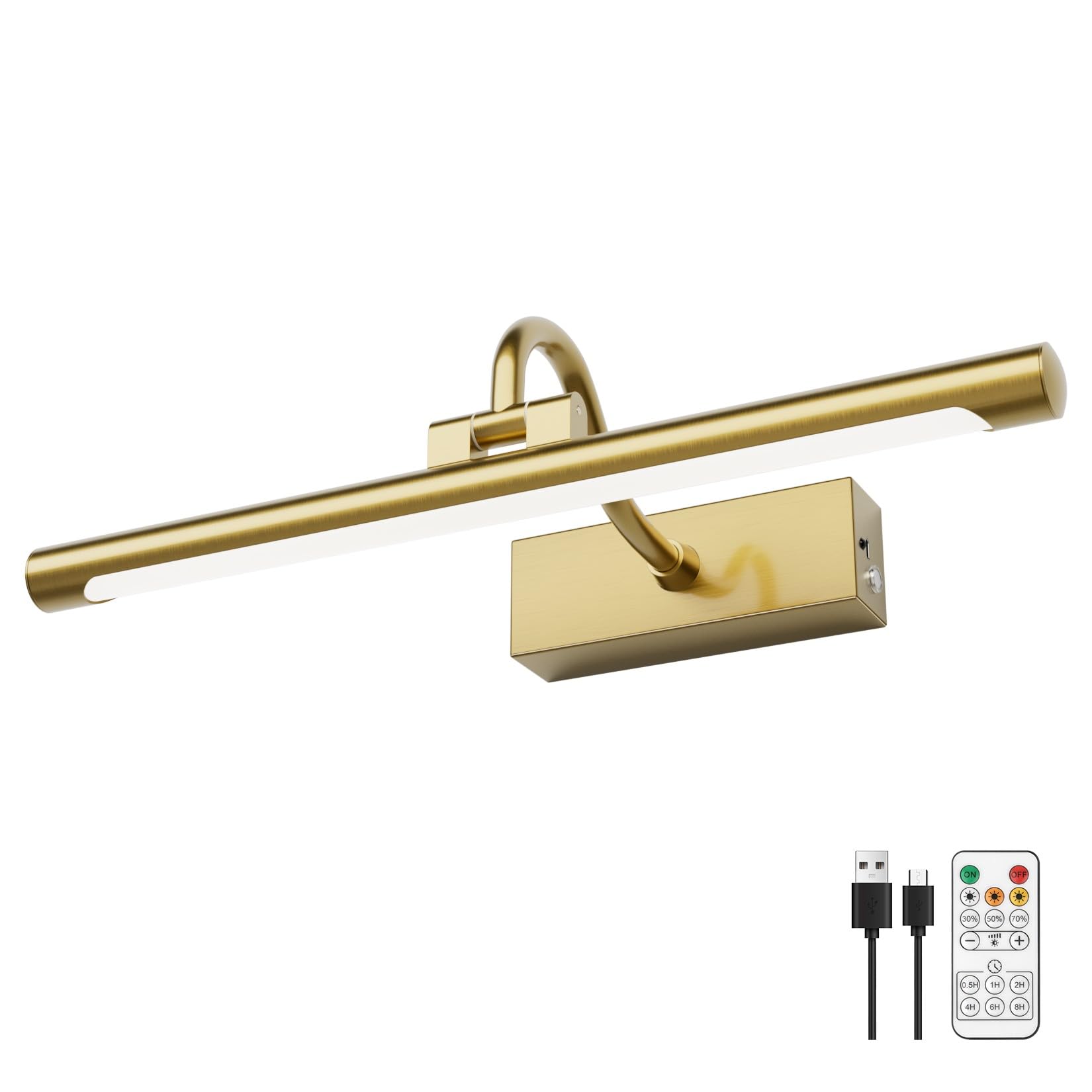 Aipsun 15.7 Picture Lights for Wall Rechargeable,10000mAh Battery Operated Art Light for Paintings,3CCT Dimmable, Rotatable Gall