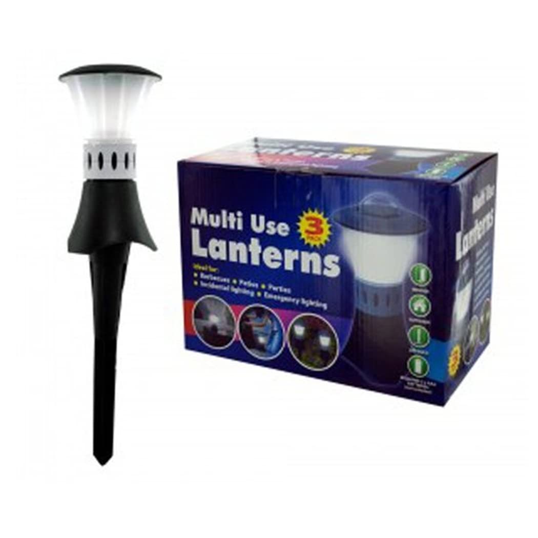 bulk buys LED Touch Lantern Garden Lights, 3-Piece Set, Model OB956, Black and Grey