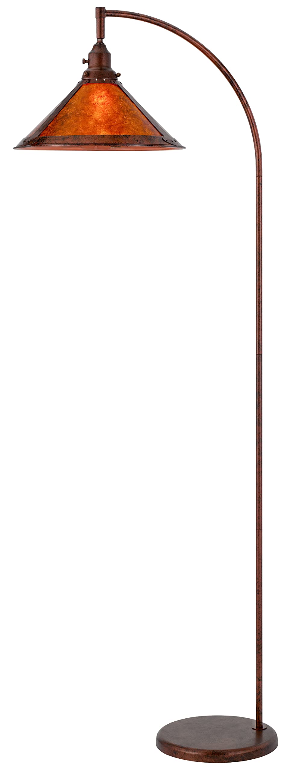 Cal Lighting BO-3122FL-RU 60W Downbridge Adjustable Metal Floor Lamp with Mica Shade