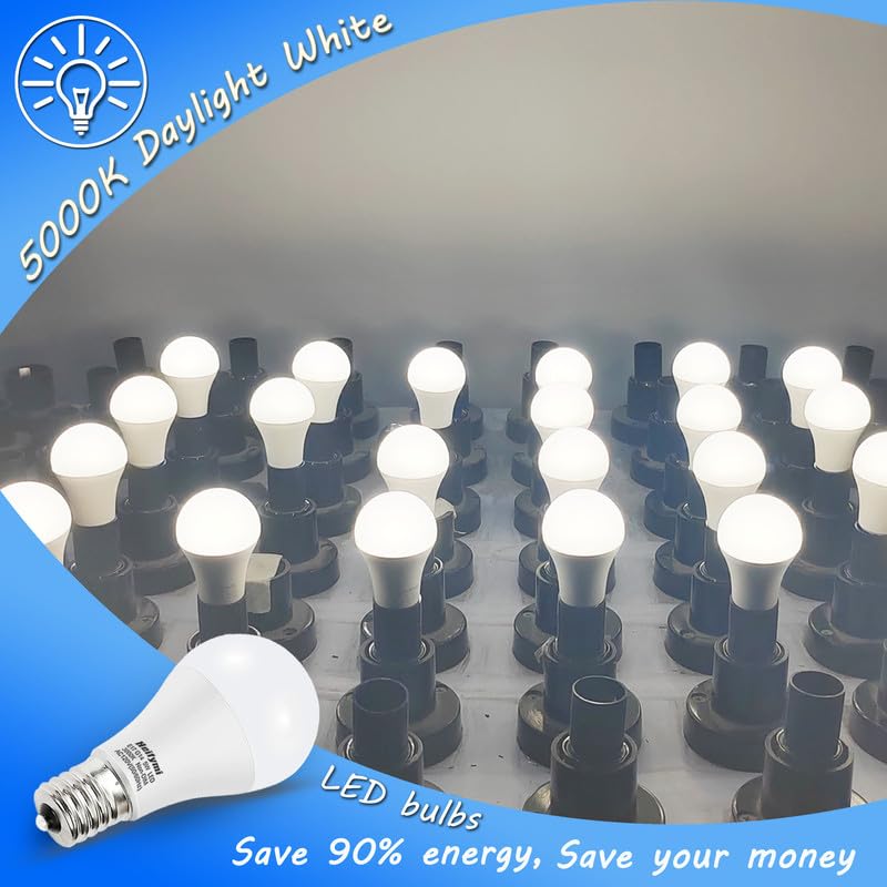Heifymi E17 Intermediate Base Led Bulb, 5 Watts(40 Watts Equivalent), Daylight 5000K, Ac120 Volts, 500 Lumens, Non-Dimmable For