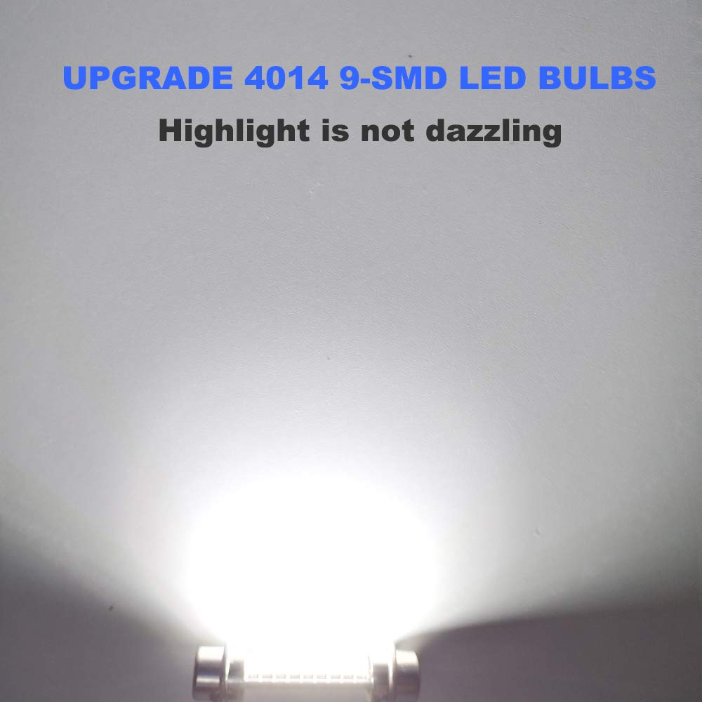 Anourney 6Pcs 28Mm 29Mm 6614F Festoon Led Car Bulb, Extremely Bright 9-Smd 4014 Chips 6641 6612F Led Bulb, Fit For Vanity Mirror Lights And Sun Visor Lights, 6000K White