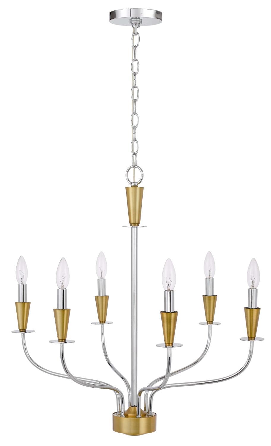 Cal Lighting FX-3763-6 Chandelier, Chrome